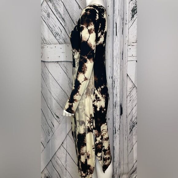 HEYNE BOGUT Tie Dye Asymmetrical Hem Dress Long Sleeves Sz 6-8 - Picture 3 of 8